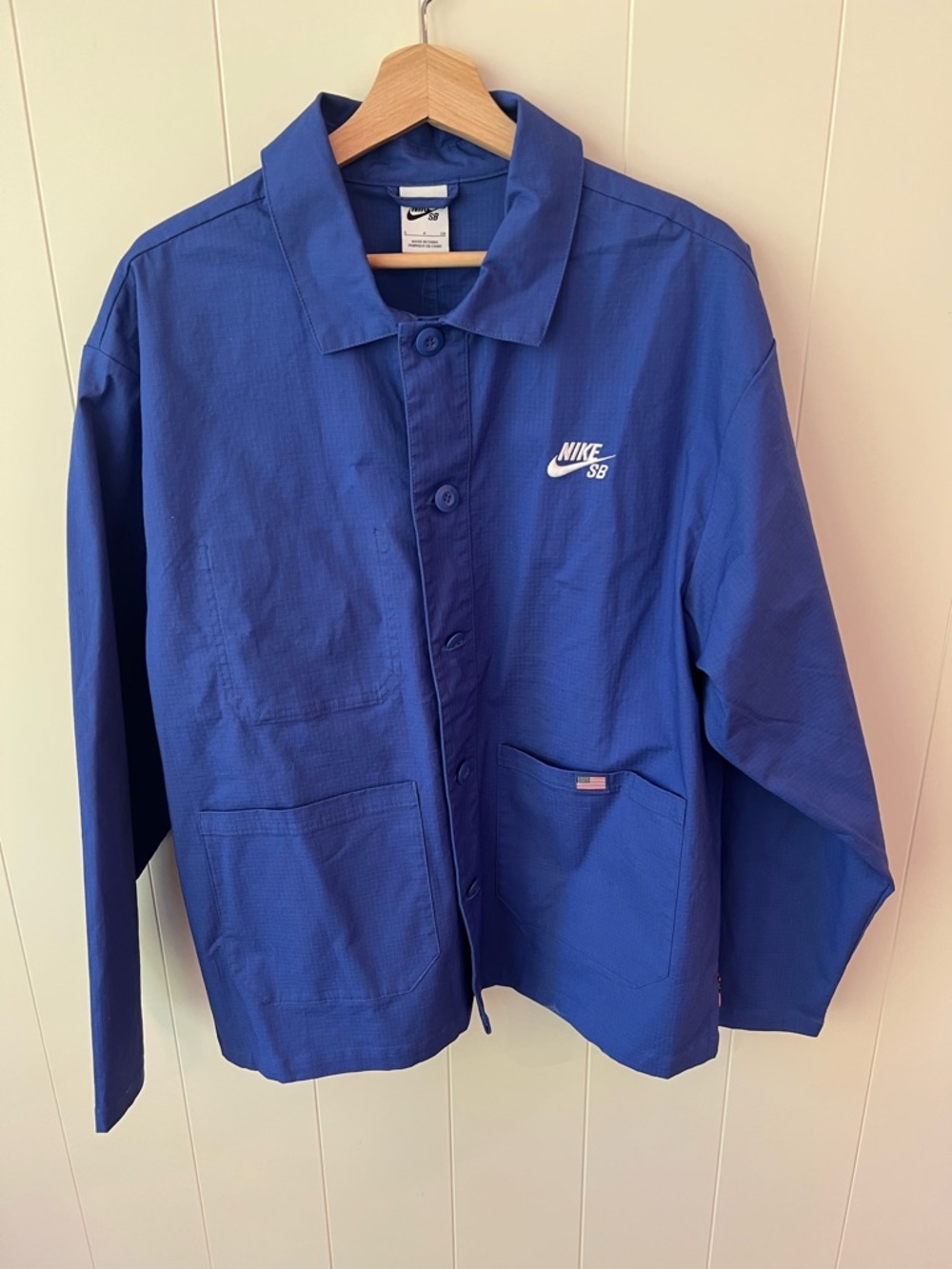RARE Paris Olympics Nike Royal Blue Work Jacket with Flag Patch